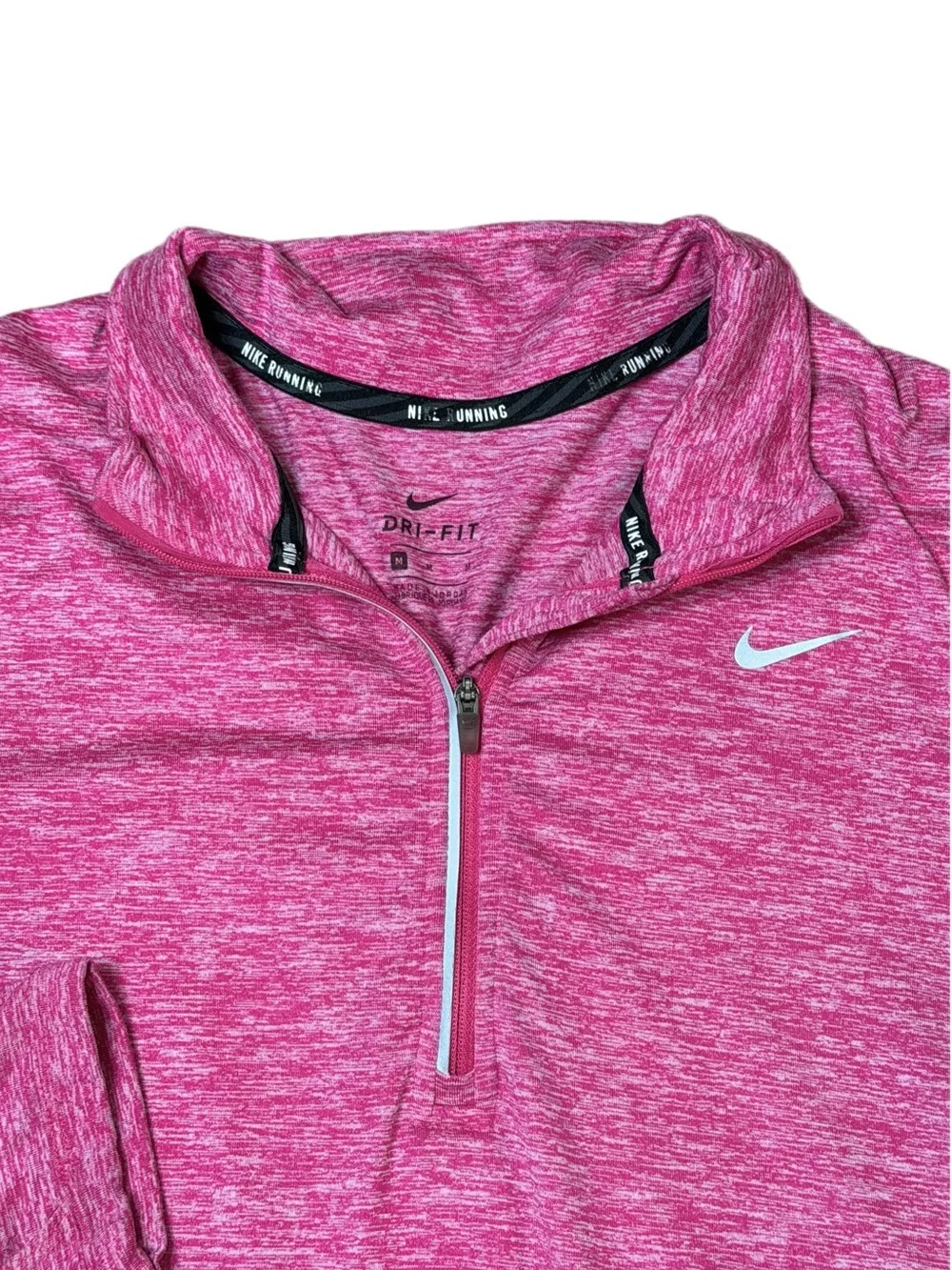 Nike Dri-Fit Heathered Pink Quarter-Zip Long Sleeve Top Women’s Size M
